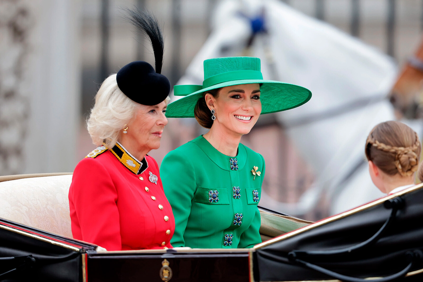 Королева Камилла и Кейт Миддлтон на параде&nbsp;Trooping the Colour, 2023