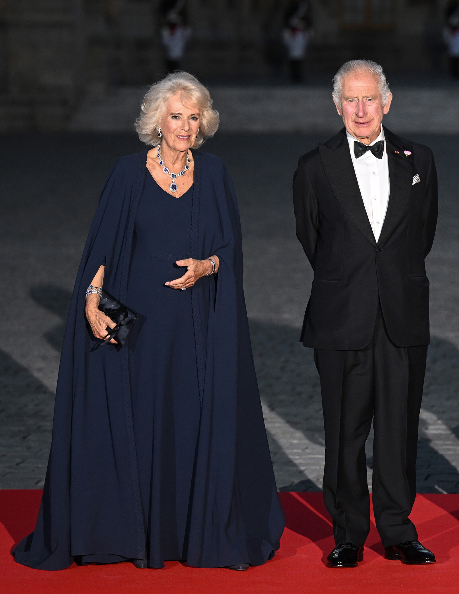 Король Карл III и королева Камилла на&nbsp;государственном банкете в Версальском дворце, 2023