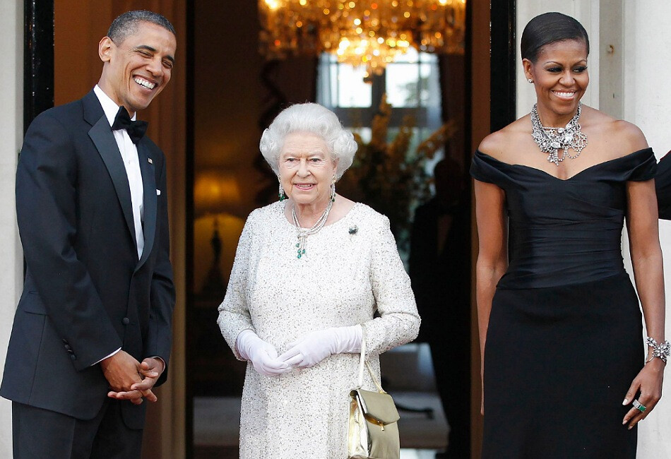 Барак Обама, Елизавета II и Мишель Обама