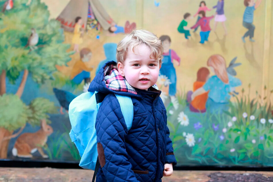 Первый день принца Джорджа в детском саду