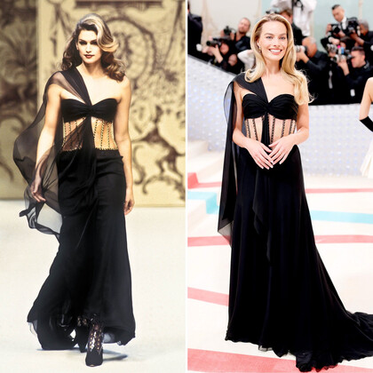Синди Кроуфорд оценила выбор платья Марго Робби для Met Gala 2023, которое она носила первой