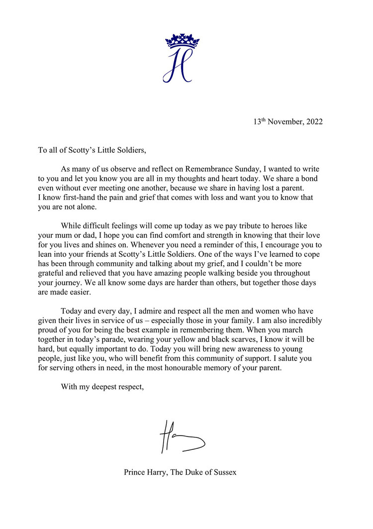 Принц Гарри написал трогательное письмо детям-сиротам