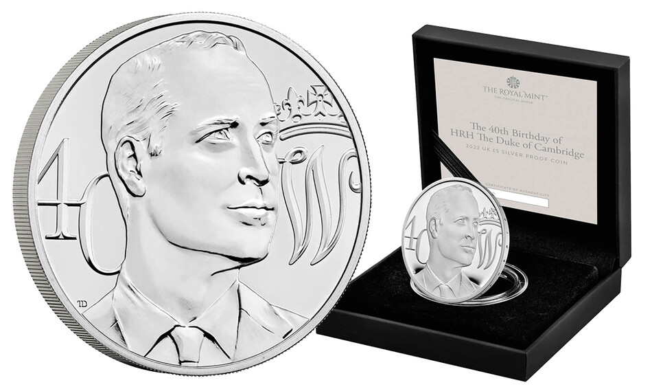 Королевский монетный двор Великобритании выпустит памятную монету к 40-летию принца Уильяма