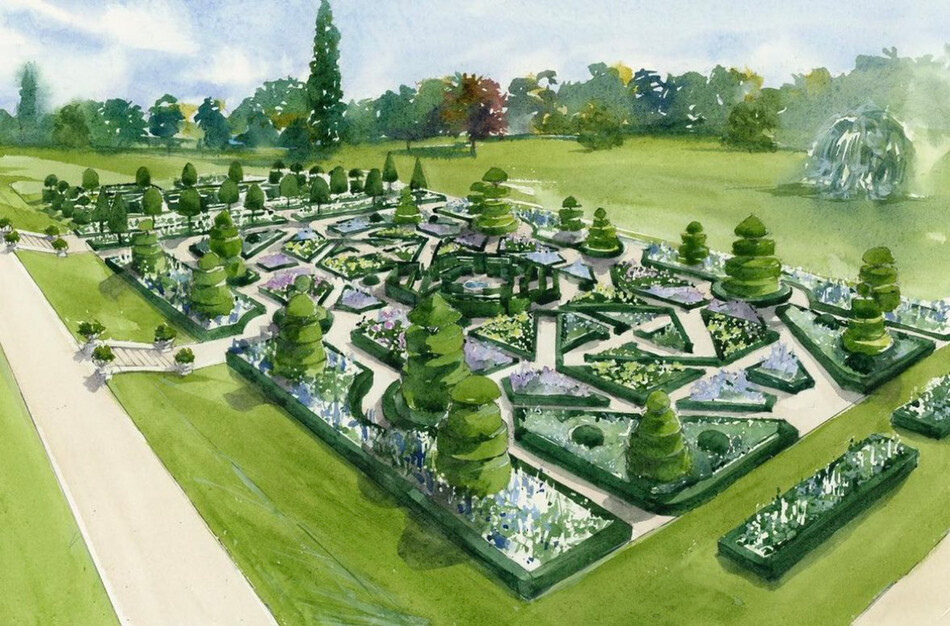 Эскиз лужайки Сандрингемского дворца