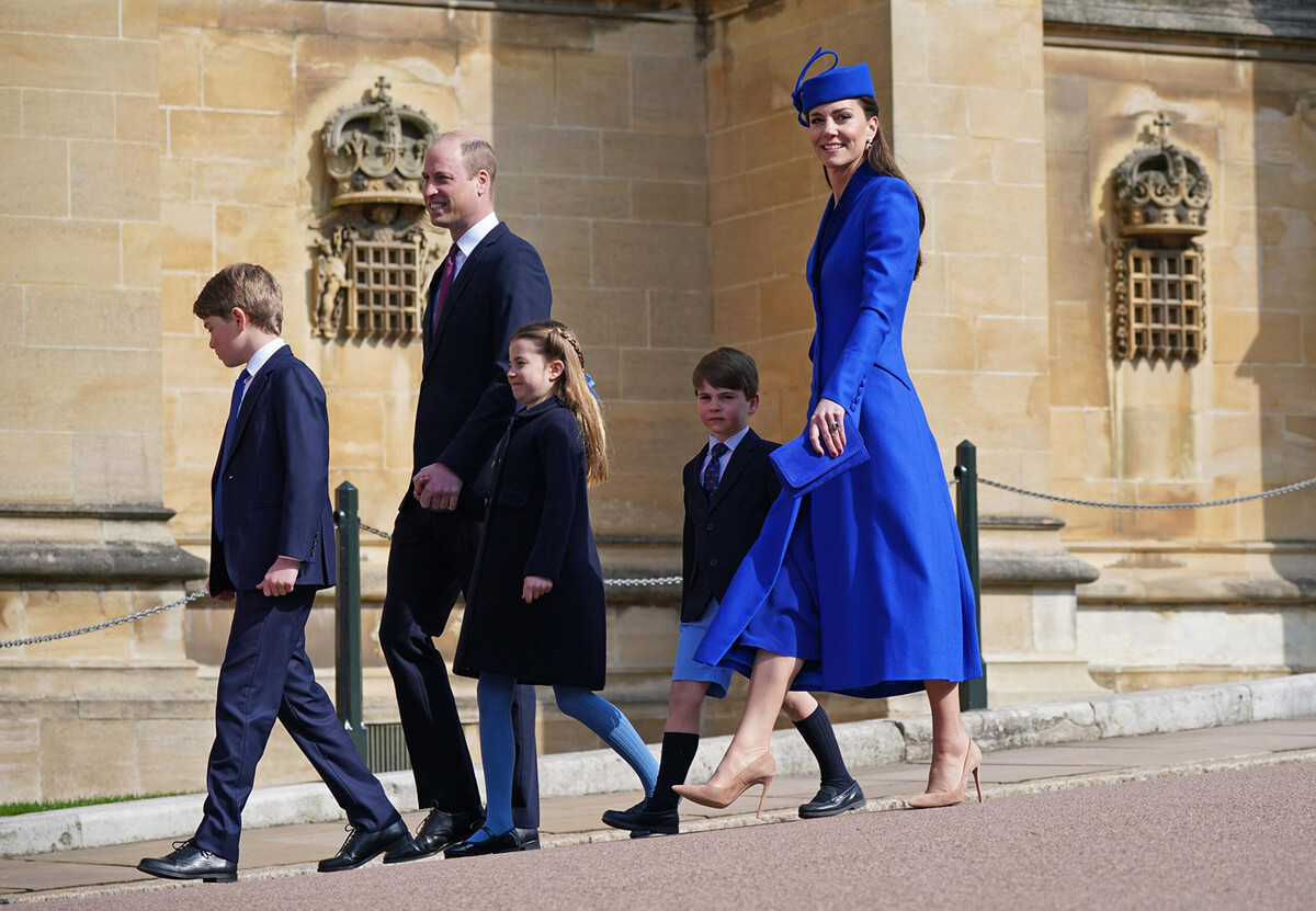 Принц Уильям и Кейт Миддлтон с детьми на&nbsp;посетили пасхальную службу, 2023