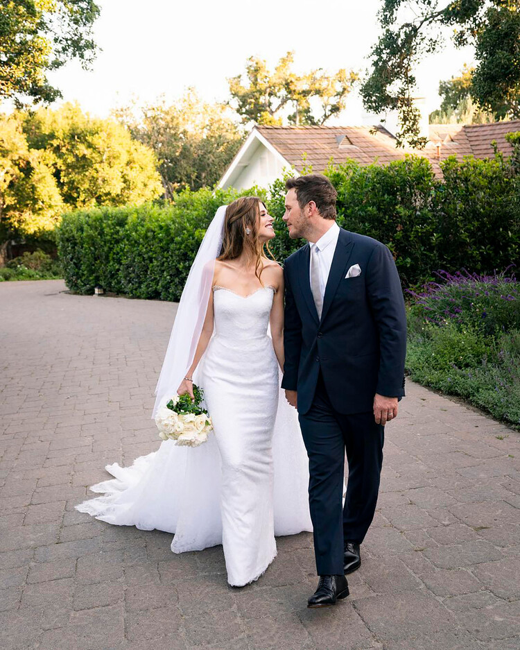 Кэтрин Шварценеггер и Крис Прэтт в день свадьбы 8 июня 2019 г.