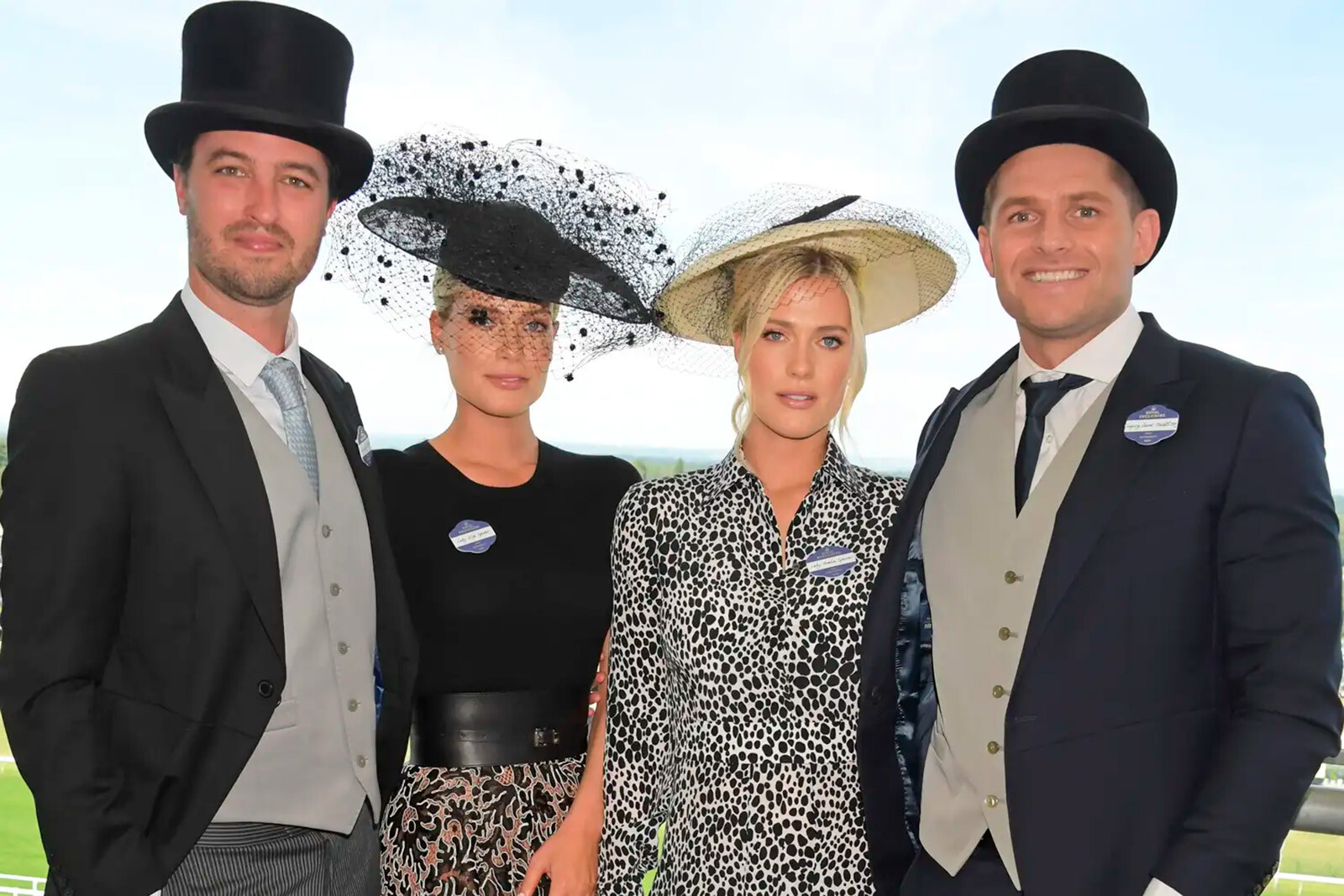 Ченнинг Миллерд, леди Элиза Спенсер, леди Амелия Спенсер а также Грег Маллетт посещают Королевские скачки в Аскоте 2022 года