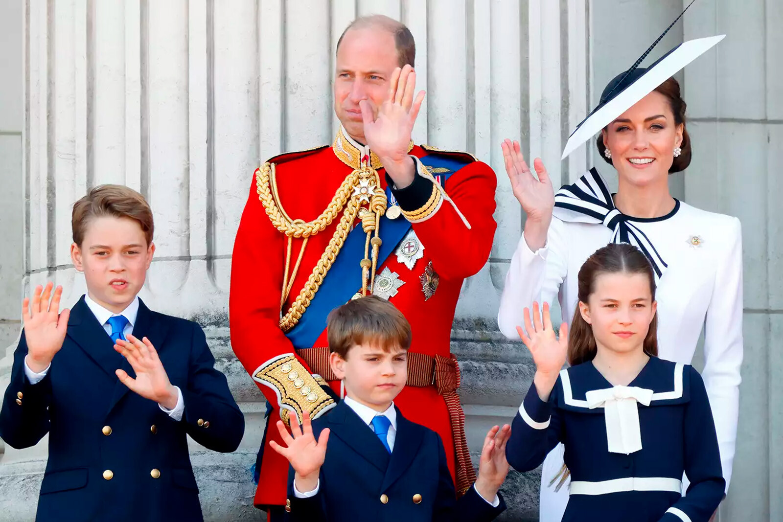 Принц Уильям и Кейт Миддлтон с детьми на&nbsp;Trooping the Colour, 2024