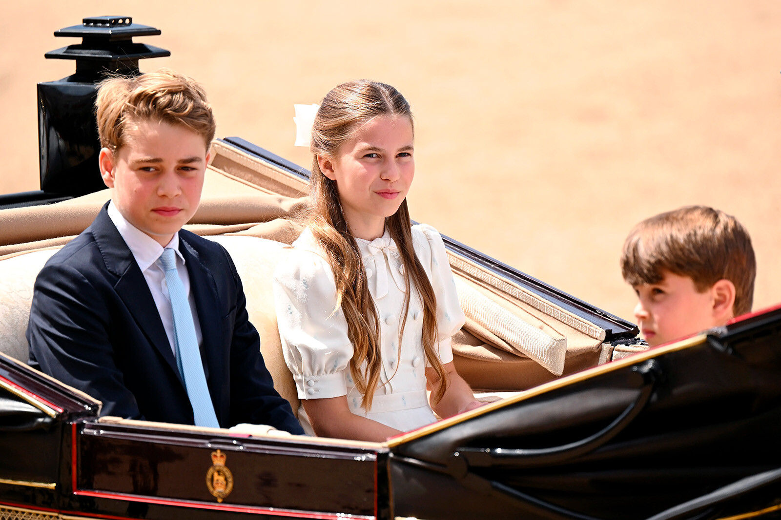 Принц Джордж, принцесса Шарлотта и принц Луи на параде Trooping the Colour, 2026