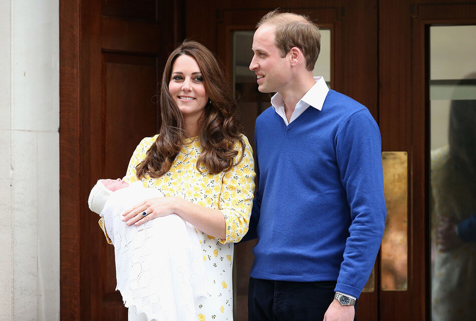 Принц Уильям и Кейт Миддлтон с сыном принцессой Шарлоттой, 2015