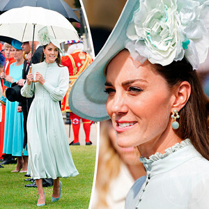 Кейт Миддлтон в мятно-зелёном платье удивила публику на летнем приёме в Букингемском дворце в образе Мэри Поппинс