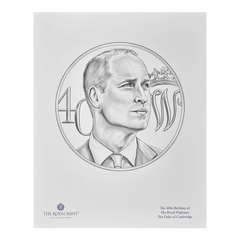 Дизайн проект монеты к 40-летию принца Уильяма