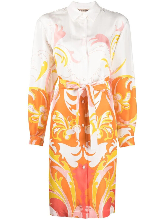 Emilio Pucci платье-рубашка с графичным принтом и поясом