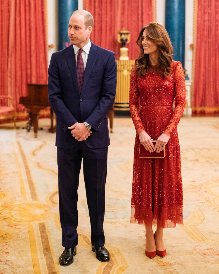 Принц Уильям и Кейт Миддлтон от имени Её Величества Королевы устроили приём в Букингемском дворце по случаю инвестиционного саммита Великобритании и Африки, 20 января 2020 года, Лондон, Англия