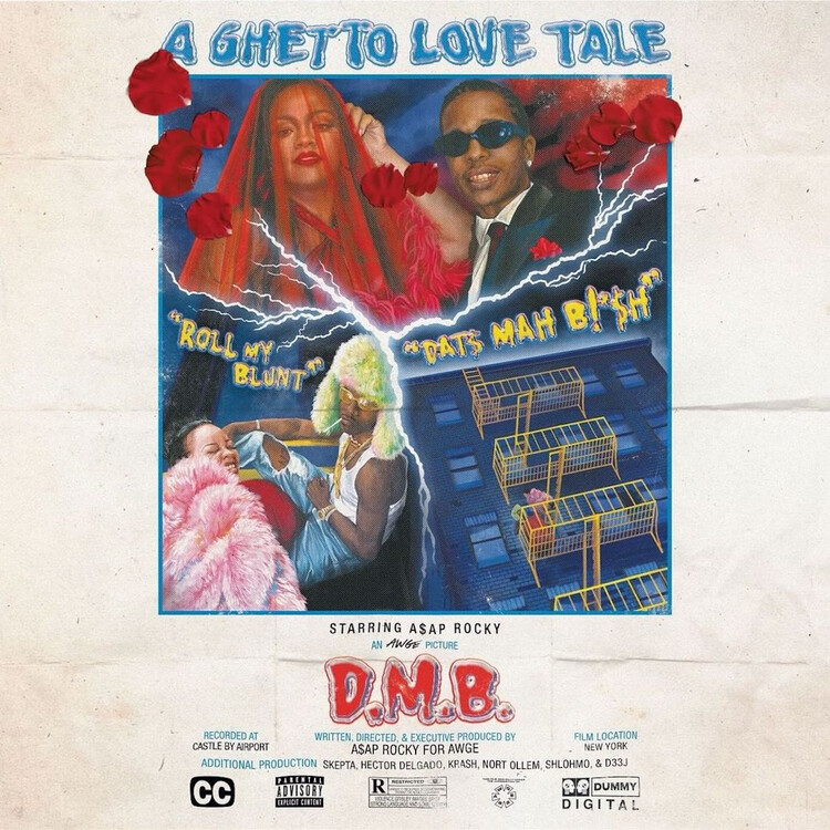 Обложка в новому треку A$AP Rocky под названием D.M.B., 2022