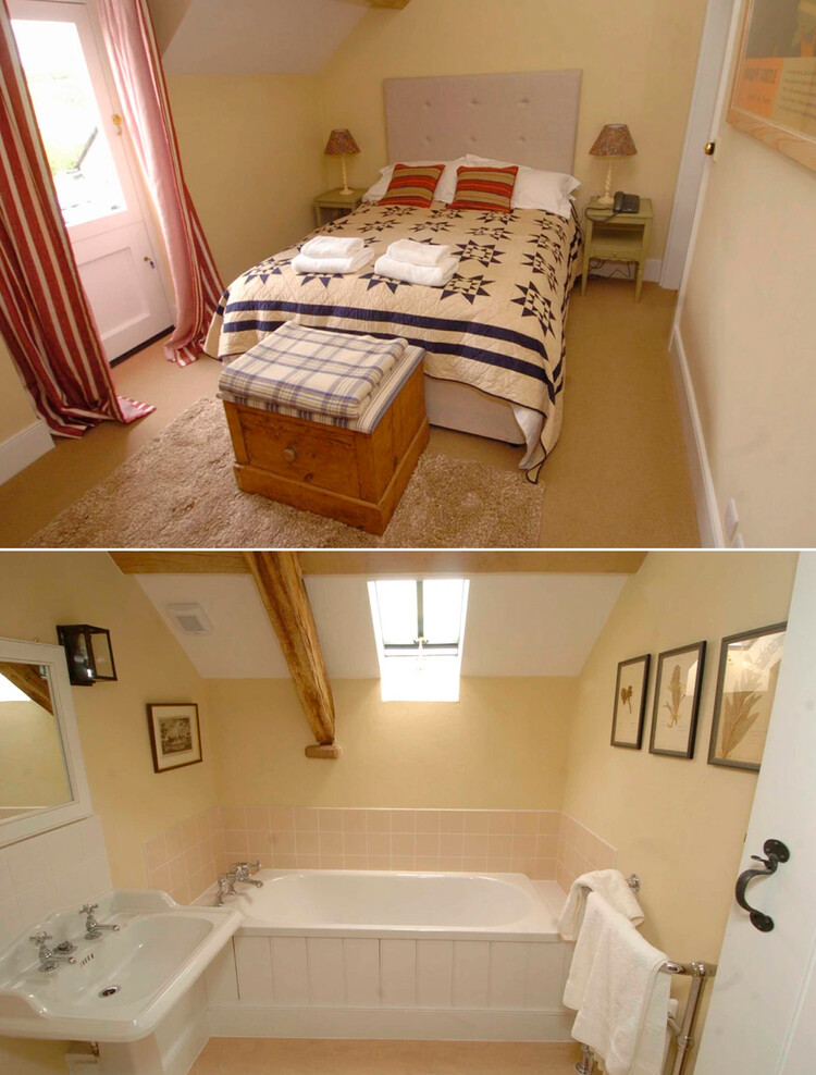 Спальная и ванная комнаты поместья Ллвинивермод