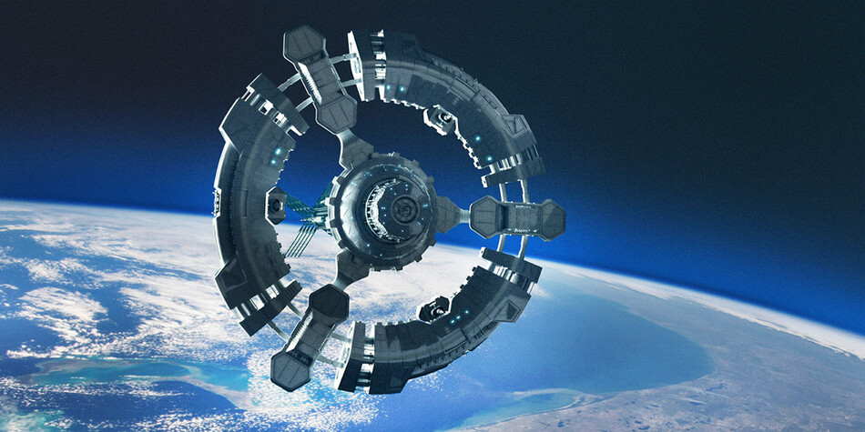 Иллюстрация NASA Международной космической станции на орбите