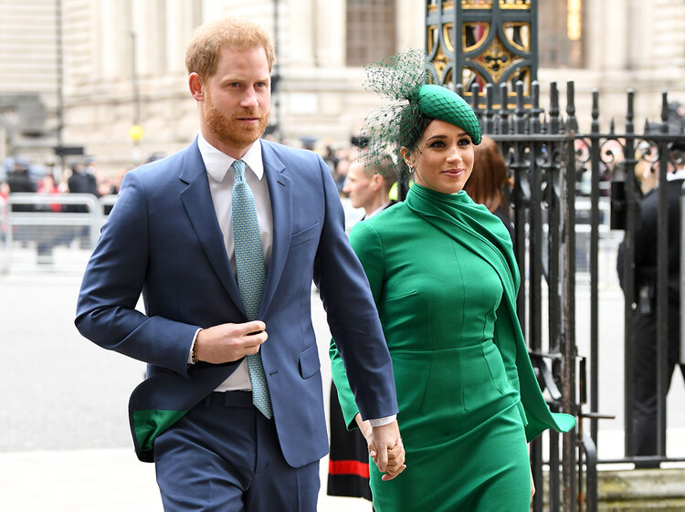 Принц Гарри и Меган Маркл прибывают на праздничную службу в собор Святого Павла в 2019 году, Лондон
