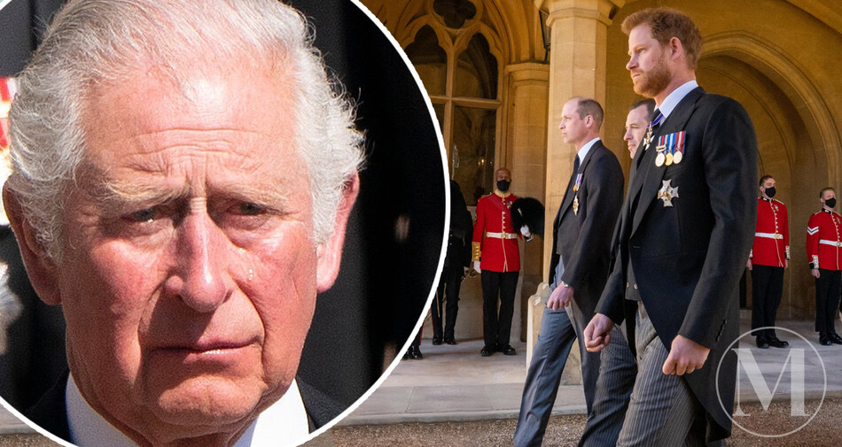 Принц Чарльз плачет на похоронах отца