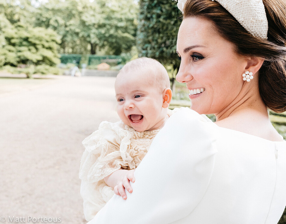 Кейт Миддлтон и принцем Луина крестинах принца в 2018 году