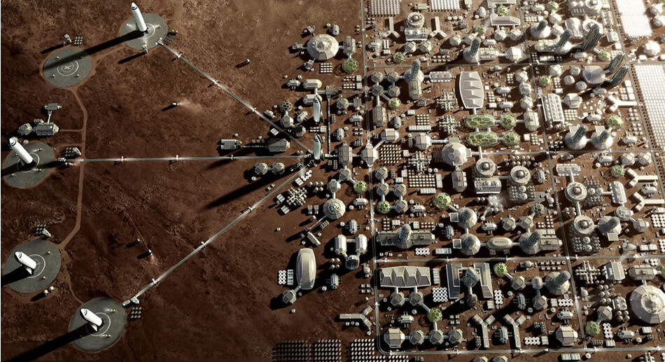 Графическая визуализация первого поселения на Марсе