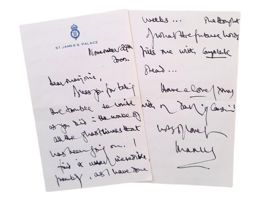 Письмо с автографом принца Чарльза на Лондонском аукционе Chiswick Auctions, 2022