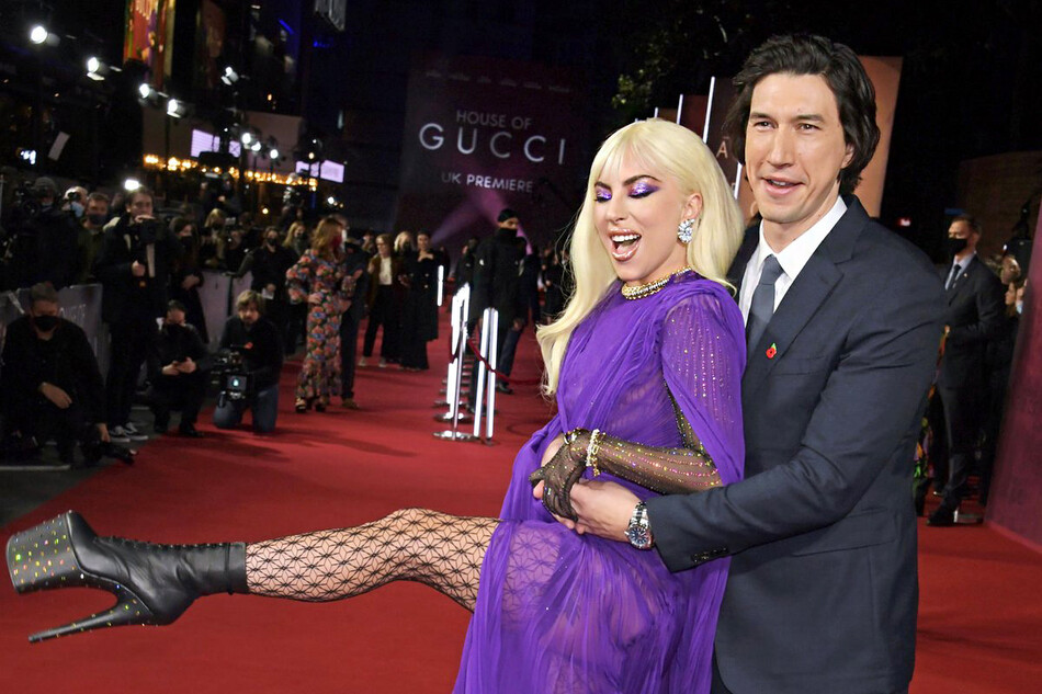 Леди Гага и Адам Драйвер на премьере фильма &laquo;Дом Gucci&raquo; в Лондоне, 2021