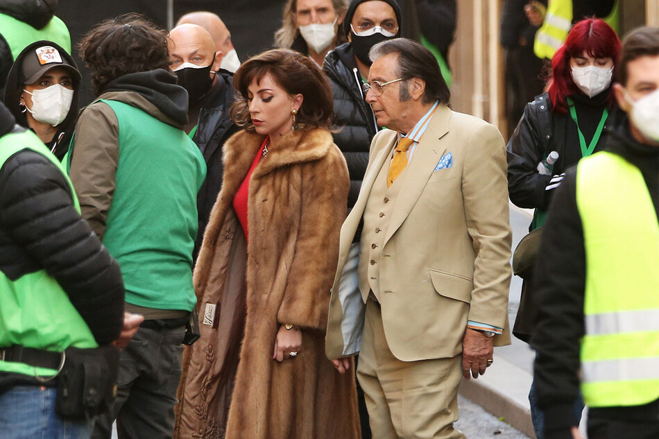 Леди Гага и&nbsp;Аль Пачино на съёмках фильма Гуччи