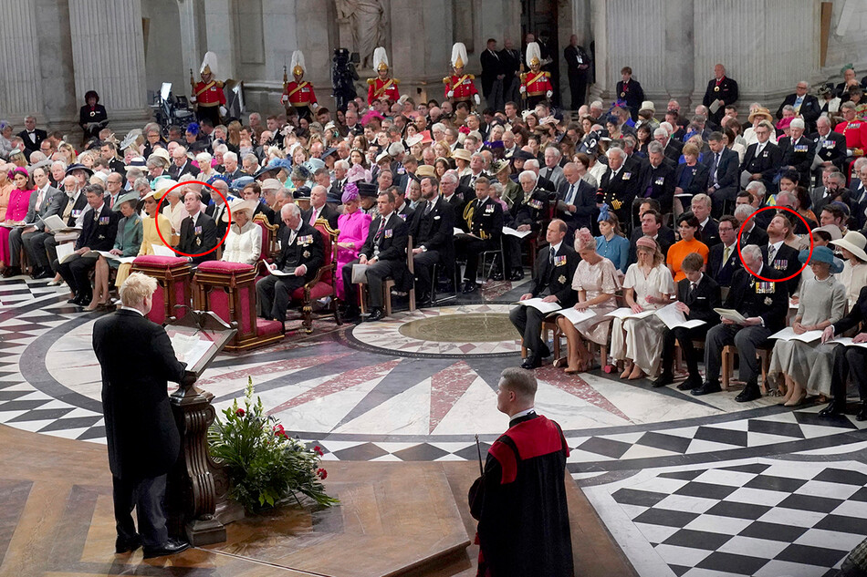 Кейт Миддлтон и принц Уильям отсели подальше от Меган Маркл и принца Гарри на юбилейной службе благодарения в соборе Святого Павла в Лондоне, во второй день Празднование платинового юбилея королевы Елизаветы II, 2022