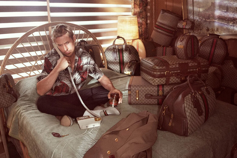 Райан Гослинг в рекламной кампании Gucci Valigeria