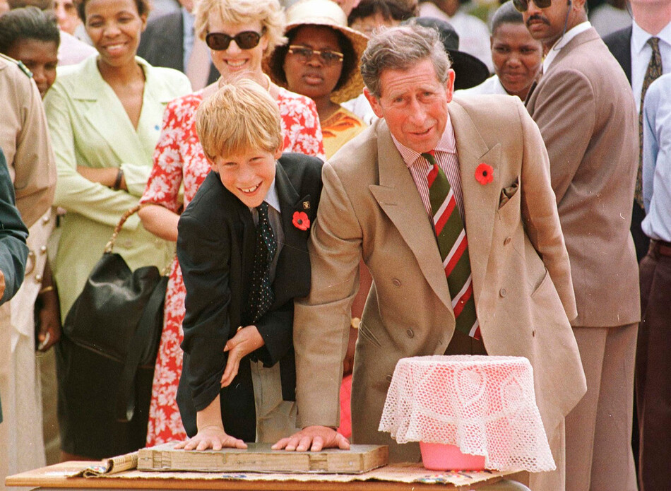 Принц Чарльз и принц Гарри в Южной Африке 3 ноября 1997 года