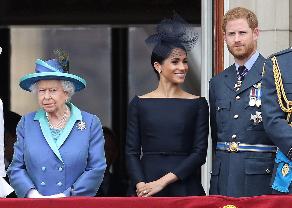 Елизавета II, Меган Маркл и принц Гарри, 2018