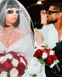 Жених в шубе, невеста в брюках: оцените свадебные образы Ашера и его жены Дженнифер Гойкоэчеа