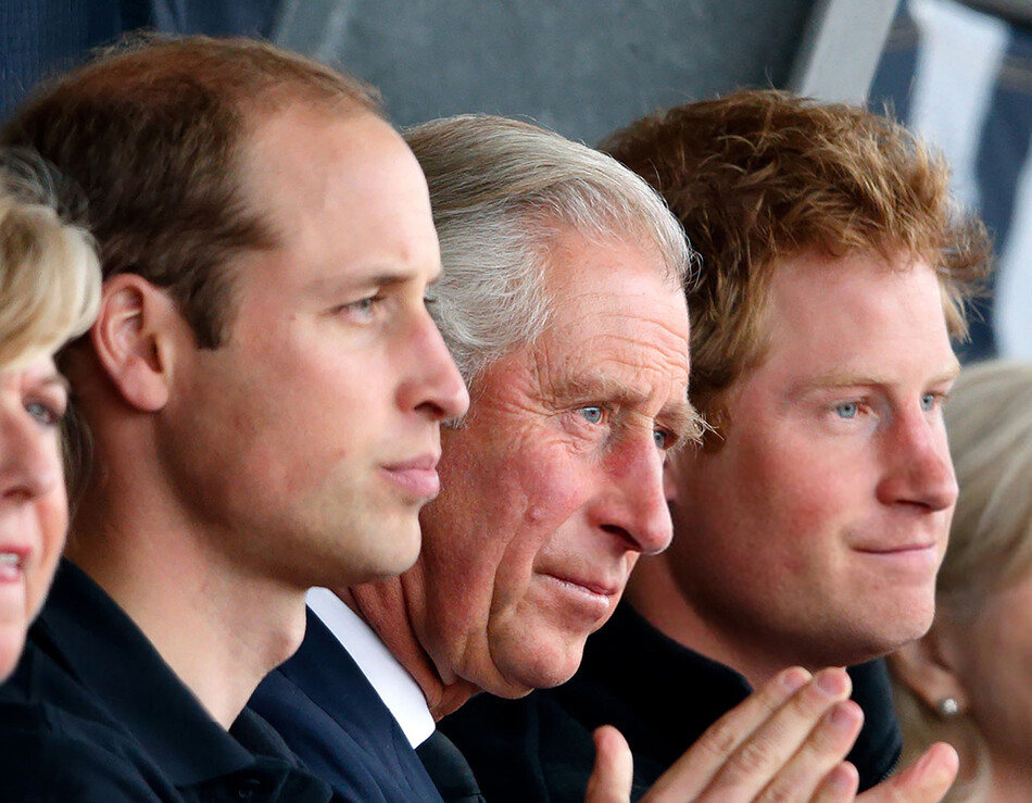 Три принца: принц Уильям, принц Чарльз и принц Гарри, во время игр Invictus 11 сентября 2014 года в Лондоне