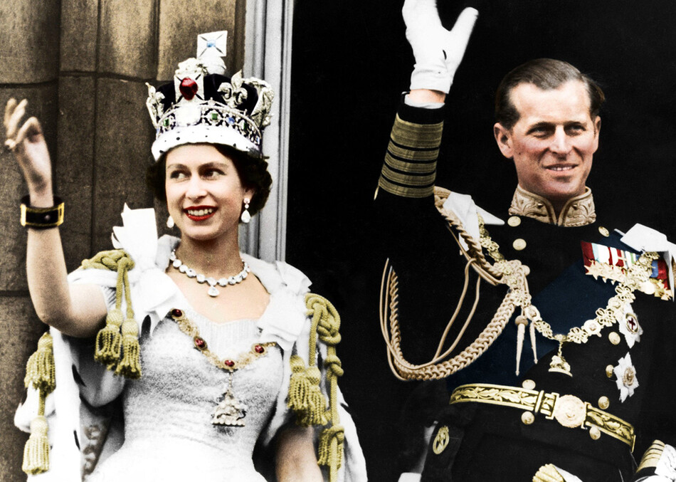 Елизавета II и принц Филипп коронация