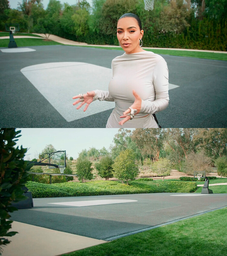 Ким Кардашьян показывает баскетбольную площадку на заднем дворе своего дома за $23 мл