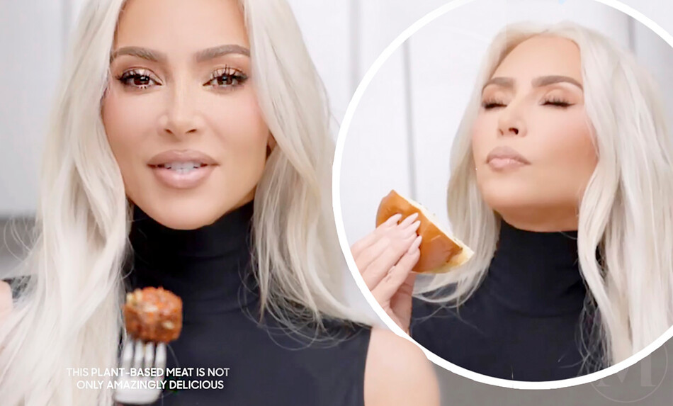 &laquo;Какой позор!&raquo;: Ким Кардашьян осудили за имитацию жевания гамбургера в рекламном ролике Beyond Meat