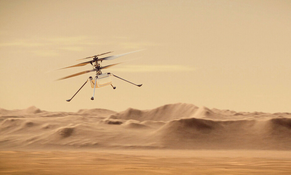 Вертолёт NASA Ingenuity совершил полёт над Марсом