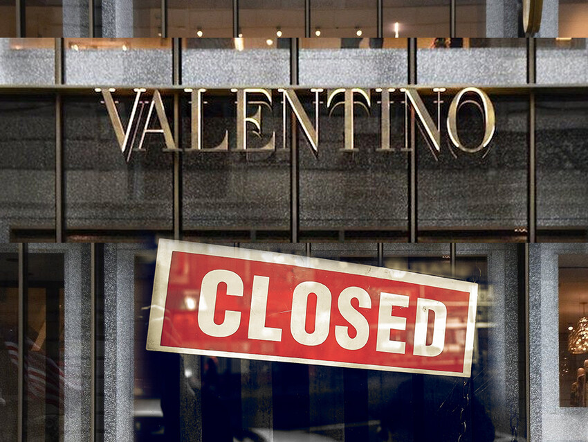 Valentino закрытие бутика на Пятой авеню