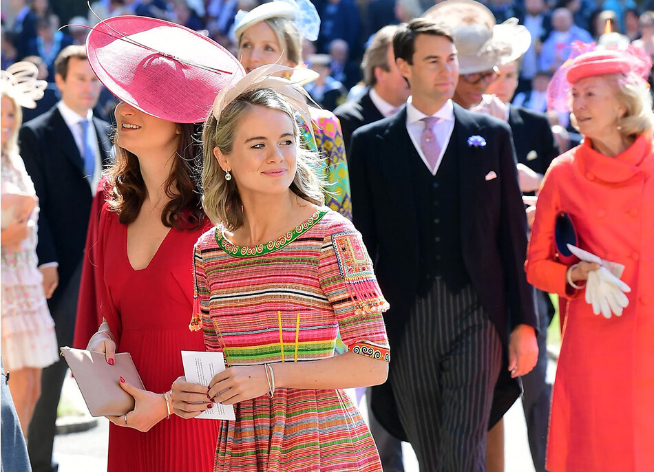 Крессида Бонас на свадьбе принца Гарри, герцога Сассекского, и американской актрисы Меган Маркл в часовне Святого Георгия в Виндзорском замке, 19 мая 2018 года