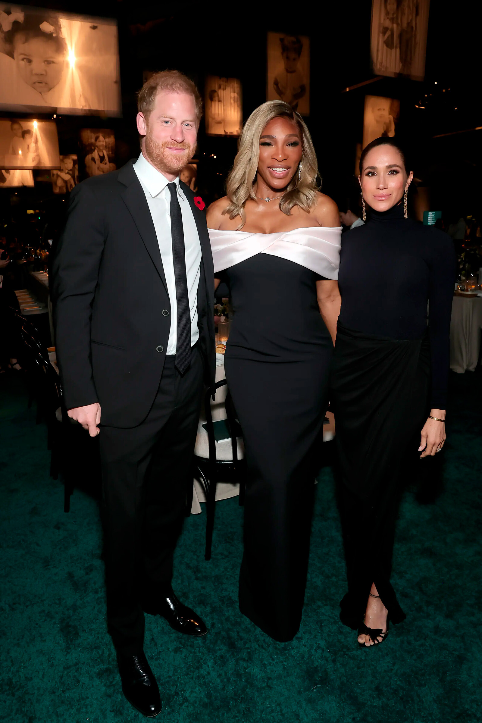 Принца Гарри и Меган Маркл с&nbsp;Сереной Уильямс на гала-вечере Baby2Baby, 2025
