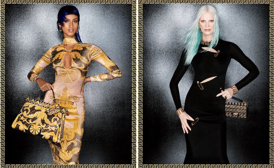 Образы из рекламной кампании коллаборации Fendi и Versace, 2022