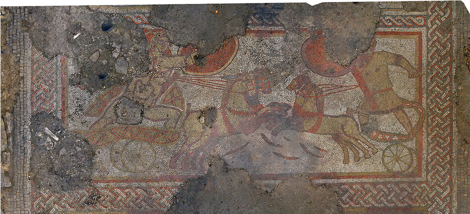 Мозаичный фрагмент пола виллы Ратленд, Великобритания 2021