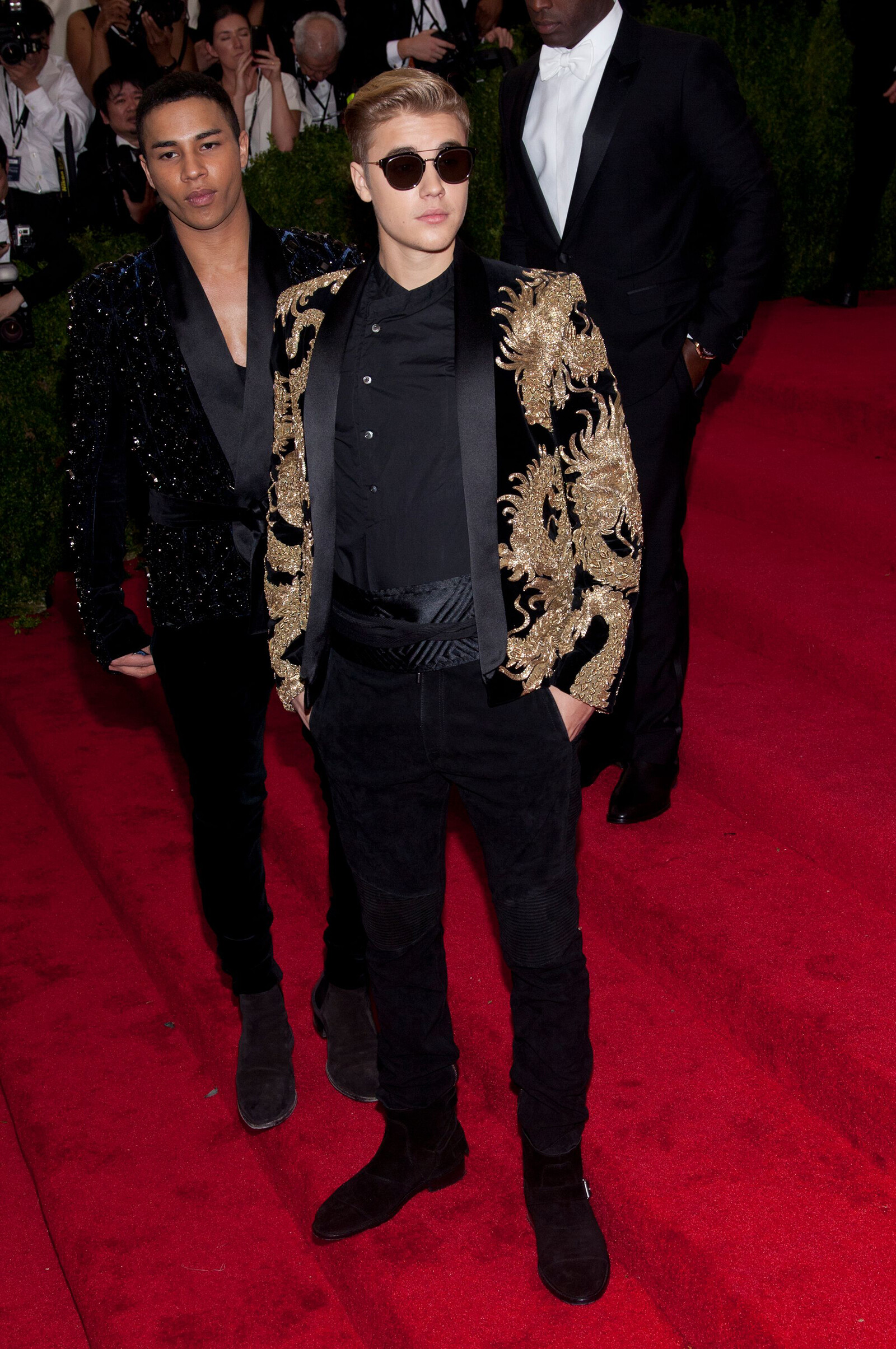 Оливье Рустен и Джастин Бибер на Met Gala, 2015