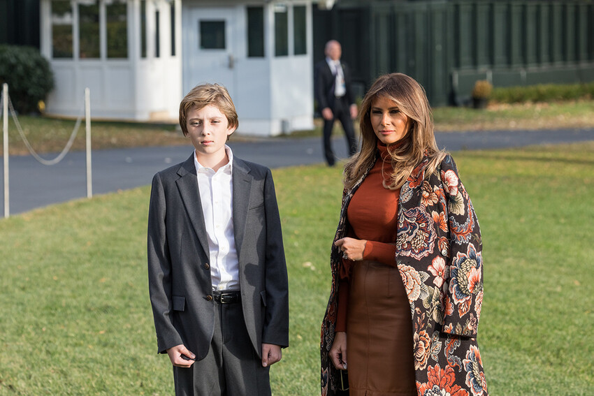 Мелания Трамп и сын Бэррон