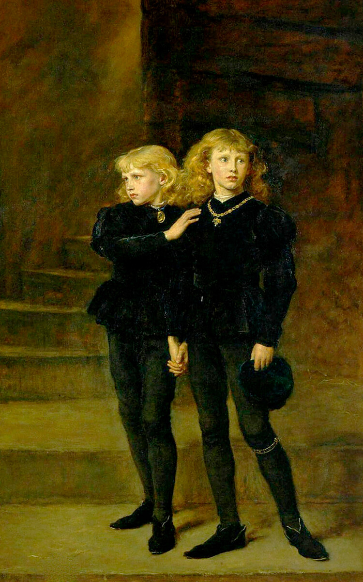 Два принца Эдуард V и его брат Ричард, герцог Йоркский в Тауэре, 1483 г., художник Джон Эверетт Милле, 1878 г. - Лондонский Тауэр