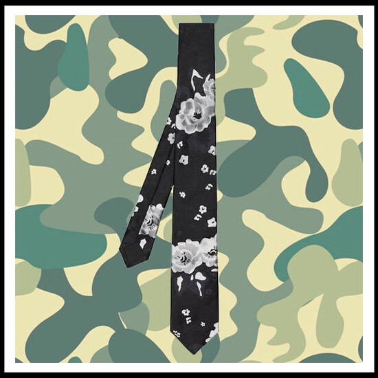 Burberry Узкий галстук с цветочным узором 