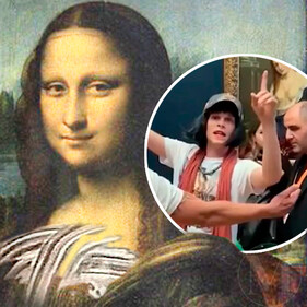 Мона Лиза подверглась сладкой атаке злоумышленника