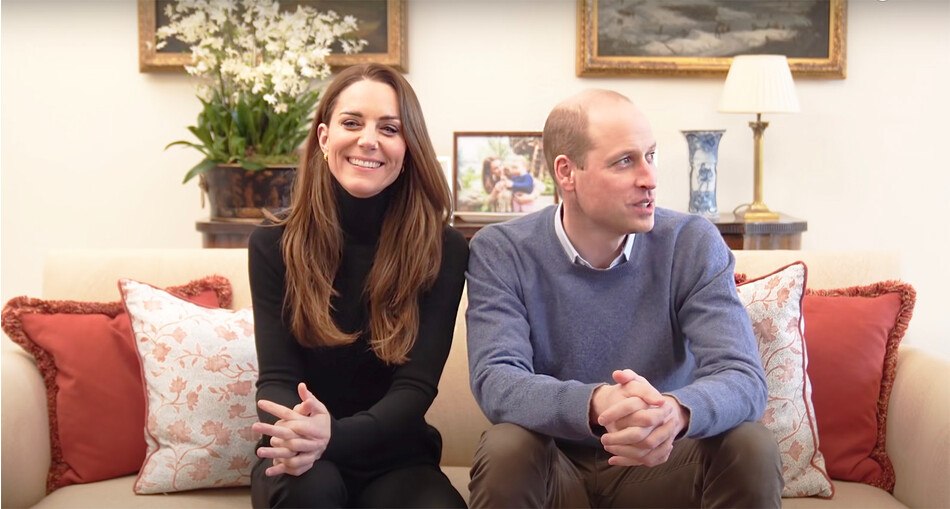 Принц Уильям и Кейт Миддлтон записывают первое обращения к королевским фанатам из гостиной Кенсингтонского дворца во время запуска собственного YouTube-канала, 06 мая 2021 г. , Лондон, Англия
