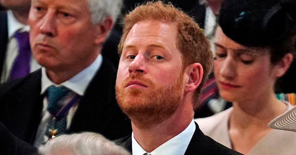 Принц Гарри на юбилейной службе благодарения в соборе Святого Павла в Лондоне, во второй день Празднование платинового юбилея королевы Елизаветы II, 2022